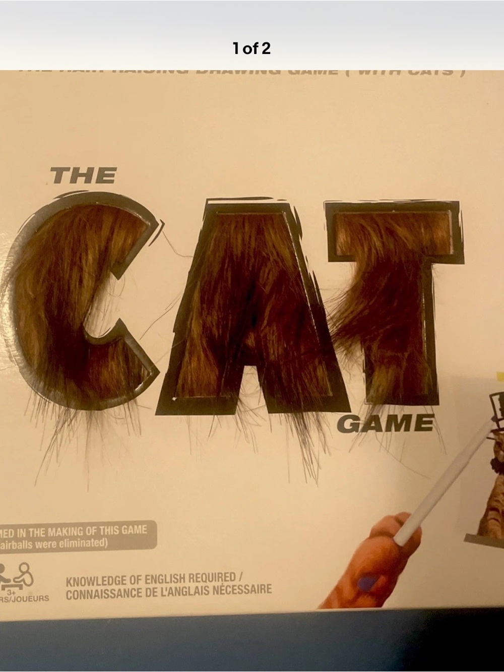 Interactive Cat Toy Game with Brown Fur Accents